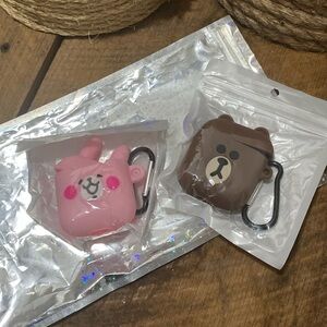 Ear pod cases bunny and bear 2 pc set new